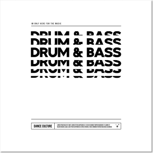 Drum and Bass Repeat Text Posters and Art